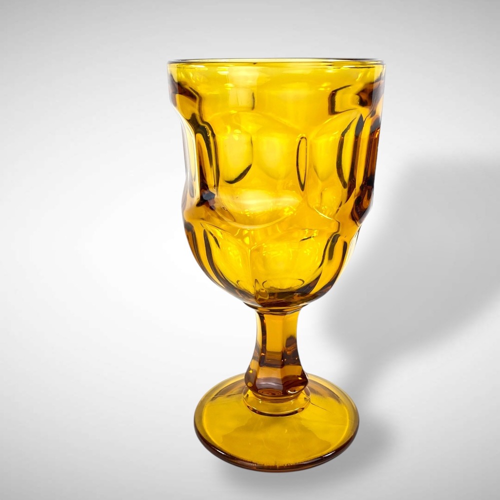 Amber Glass Water Goblets Set of 6 Libbey Ashburton 6 1/4" 1982 - Picture 7 of 10